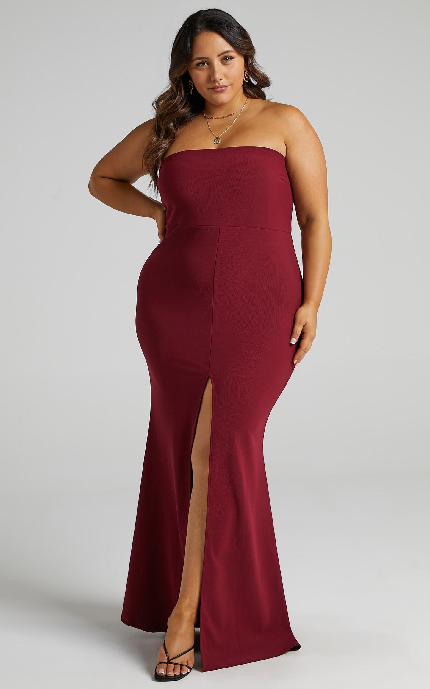 One More Kiss Maxi Dress in Wine