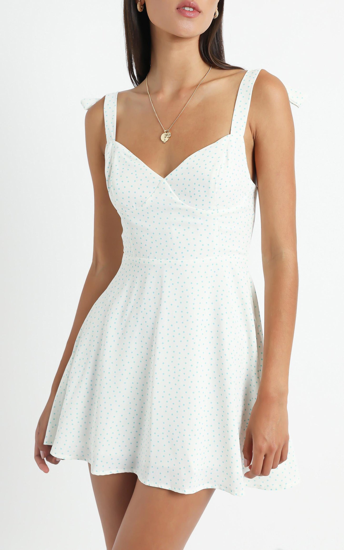 Picardy Dress in Green Polka Dot