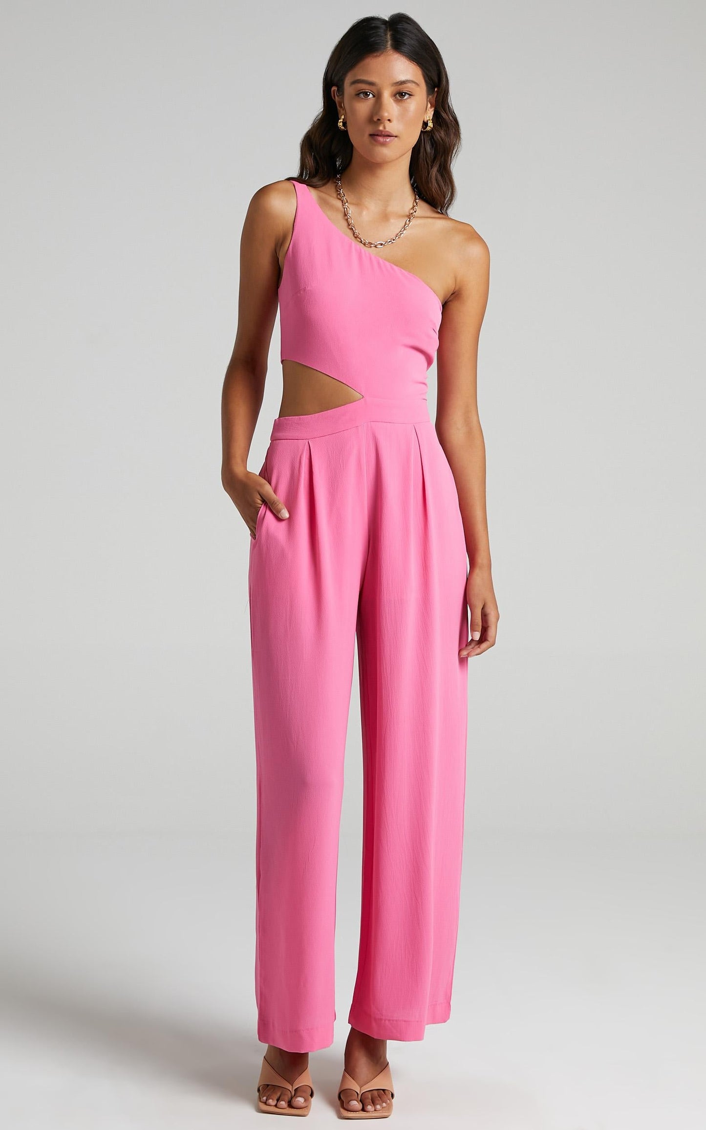 Beautiful Darkness Jumpsuit in Bubblegum Pink