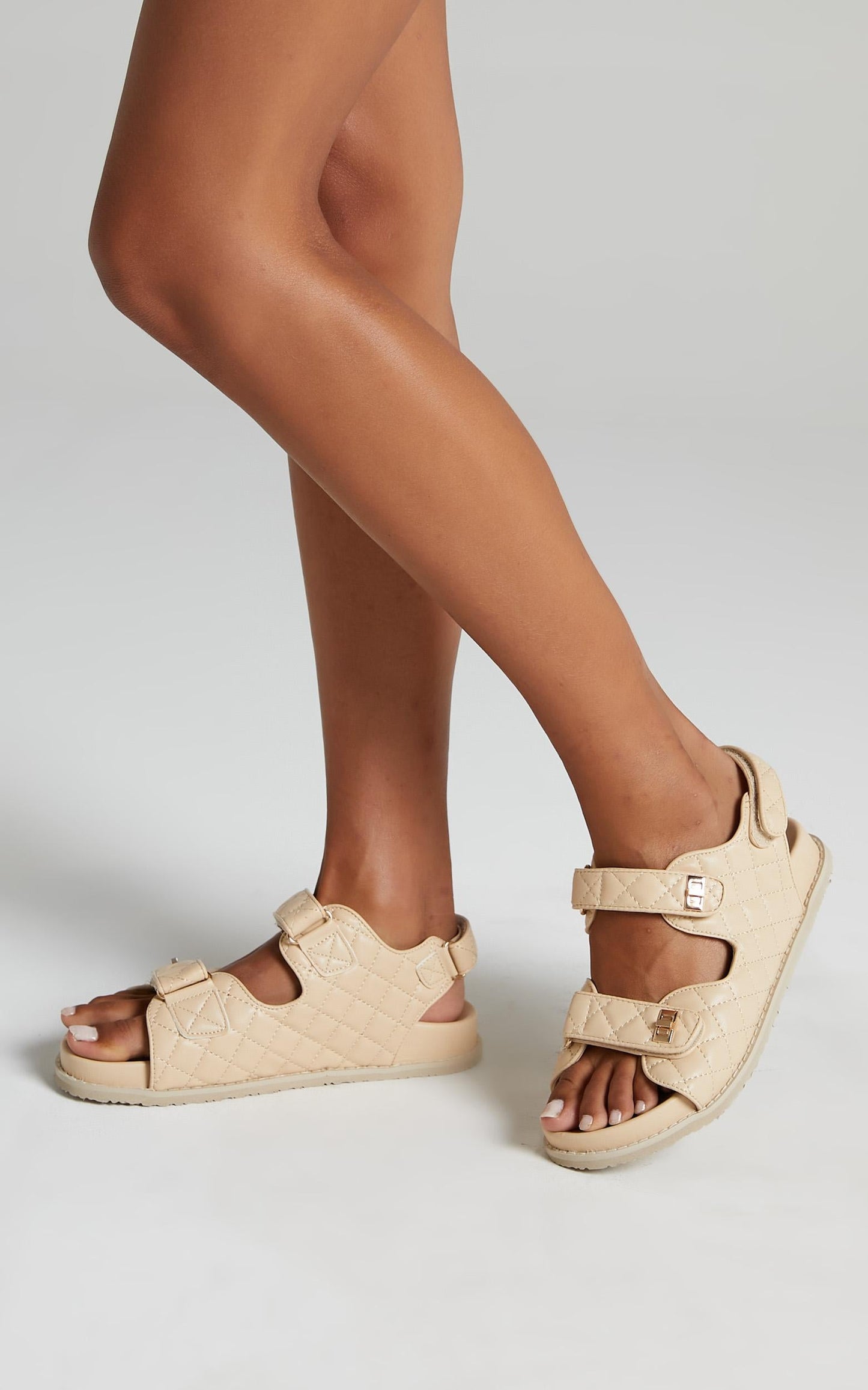 Public Desire - Carmen Sandals in Beige PU
