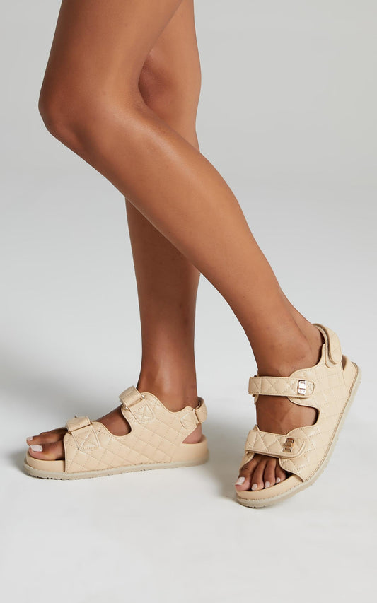 Public Desire - Carmen Sandals in Beige PU