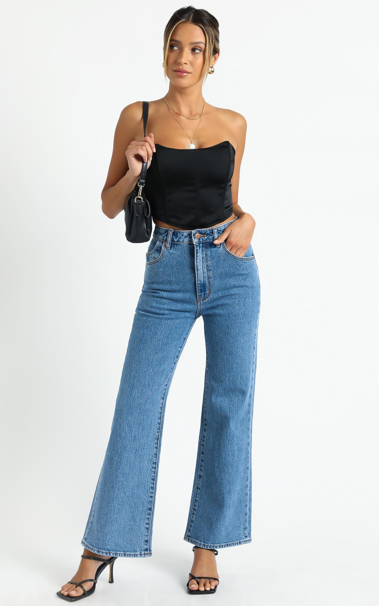 Rollas - Eastcoast Crop Flare Jean in Cindy Blue