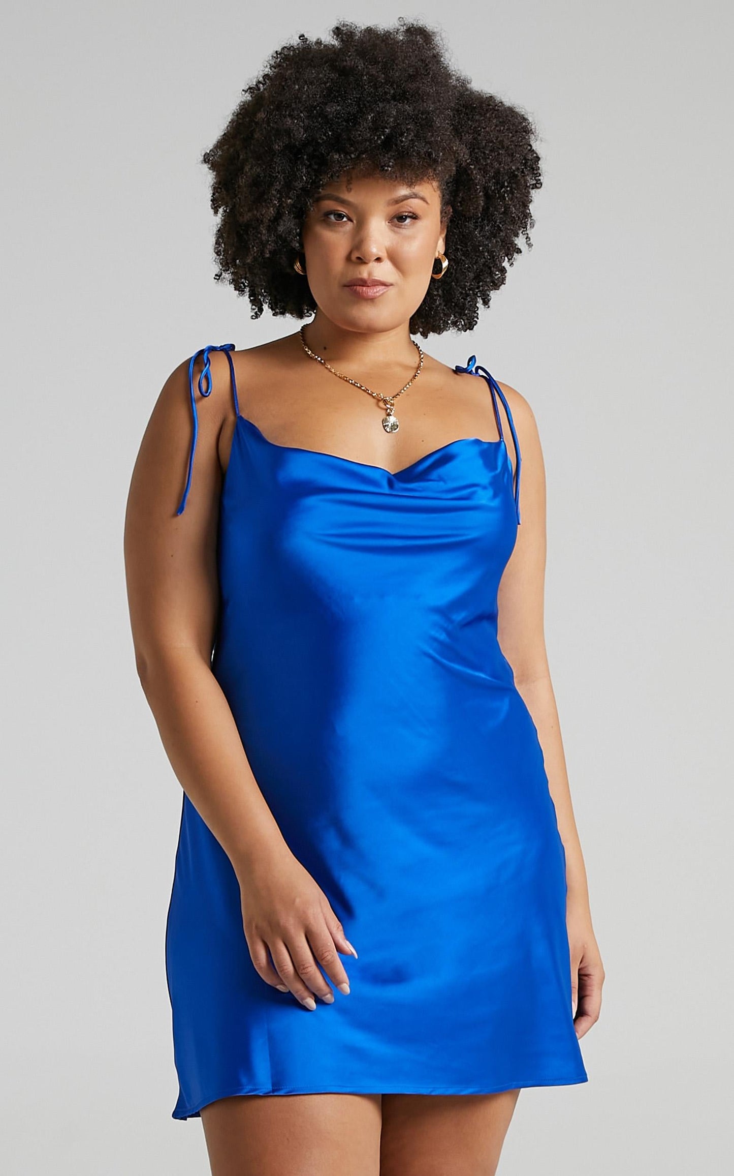 Tamisha Dress in Cobalt Satin