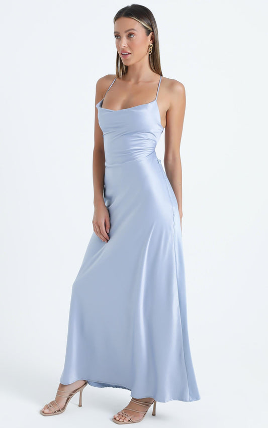 Theadore Dress in Dusty Blue