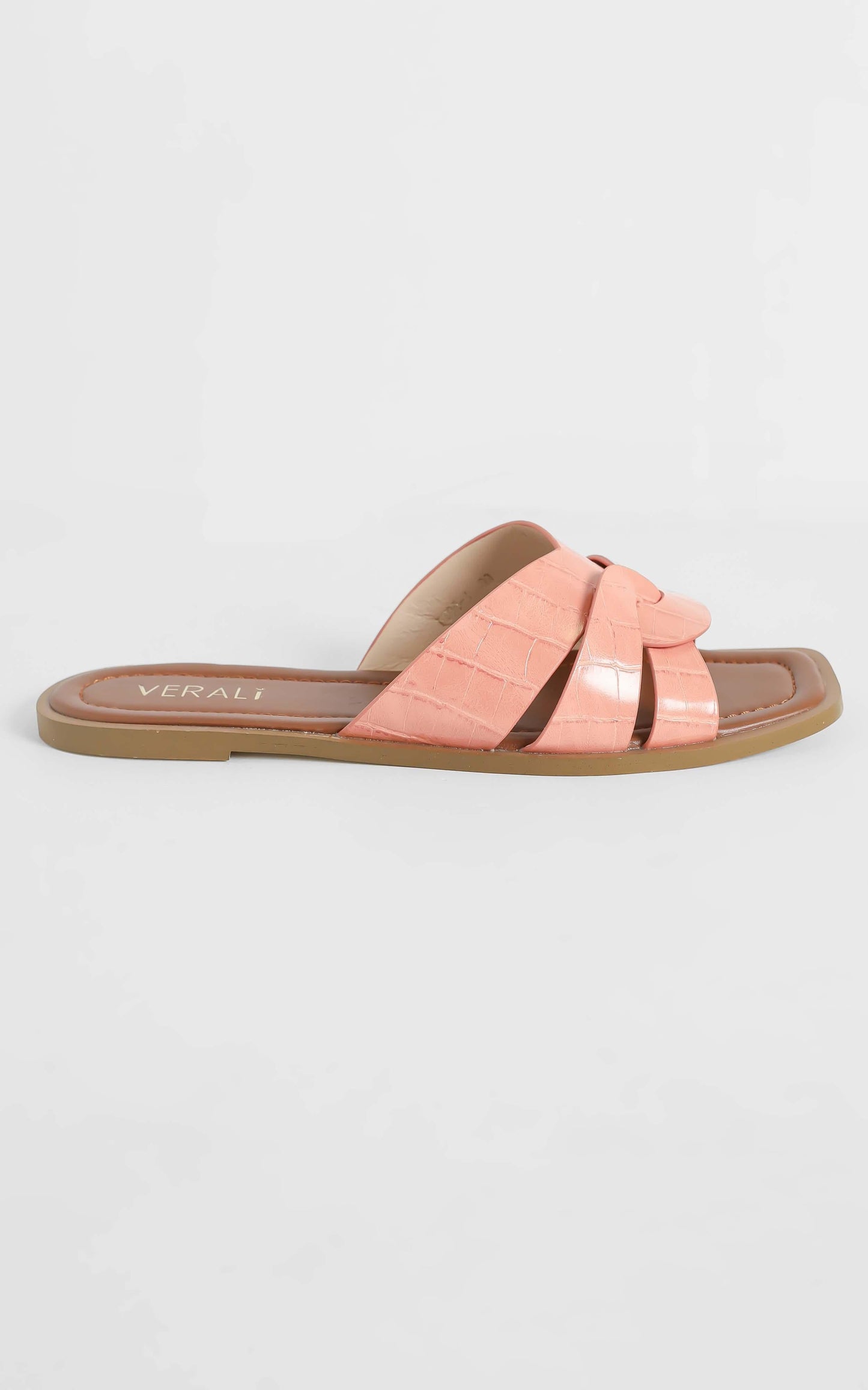 Verali - Glam Sandals in Peach Croc