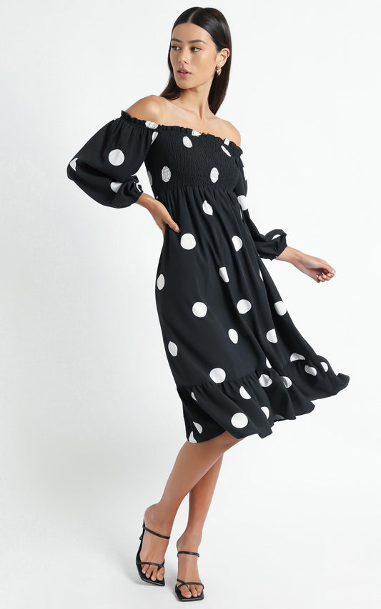 Weston Dress in Black Spot
