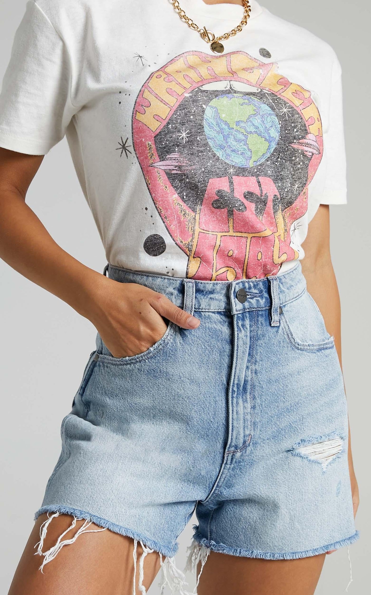 Wrangler - Hi Bells Denim Short in Love Song