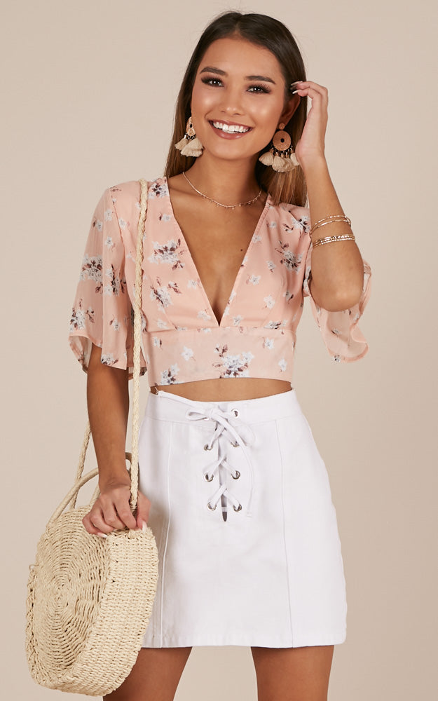 Live Sweetly Top In Blush Floral