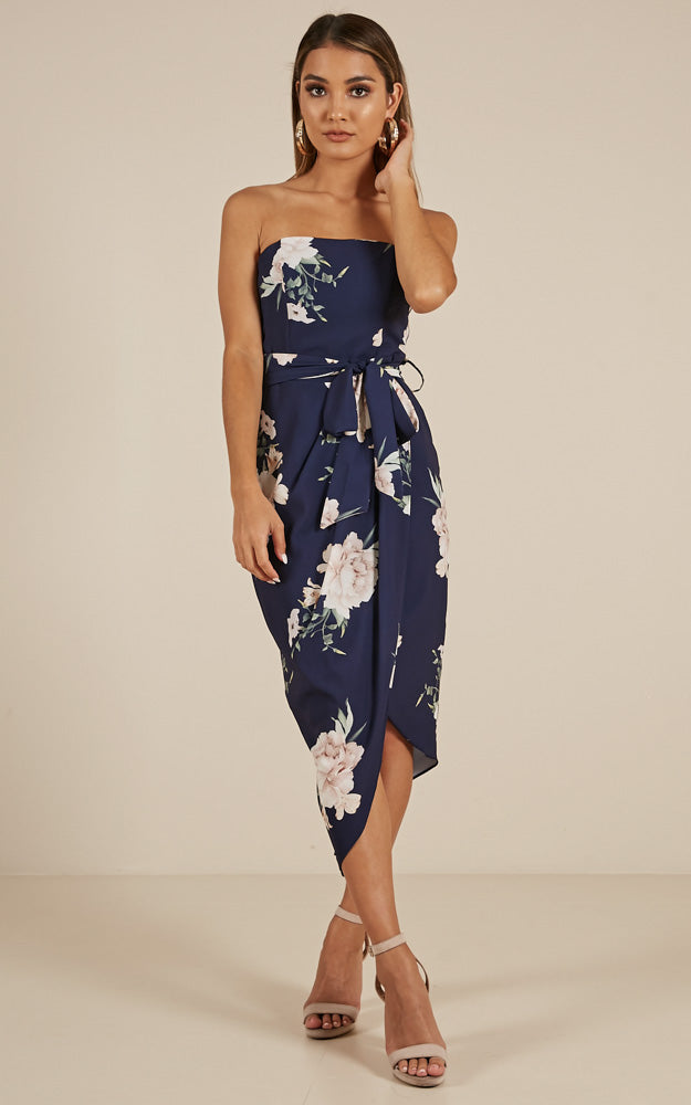 State Of Mind Dress In Navy Floral
