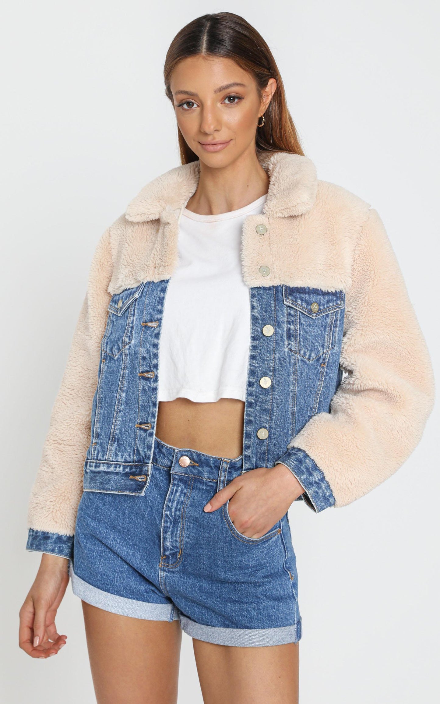 Abrand - A Josie Sherpa Jacket in Electra