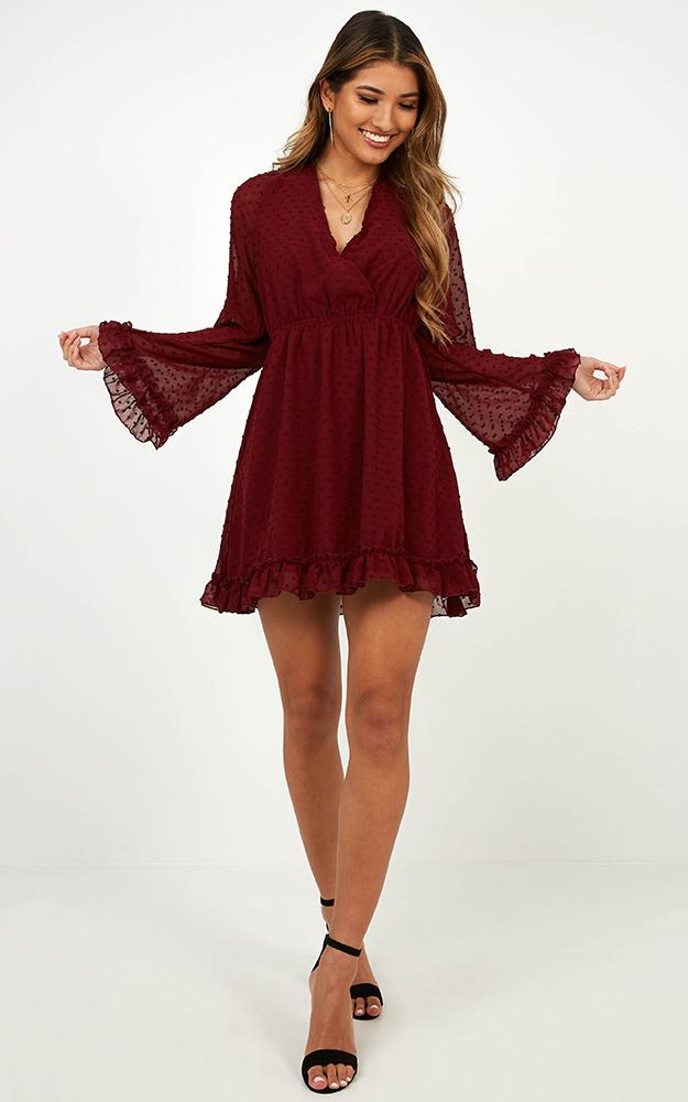Stay Forever Dress In Wine