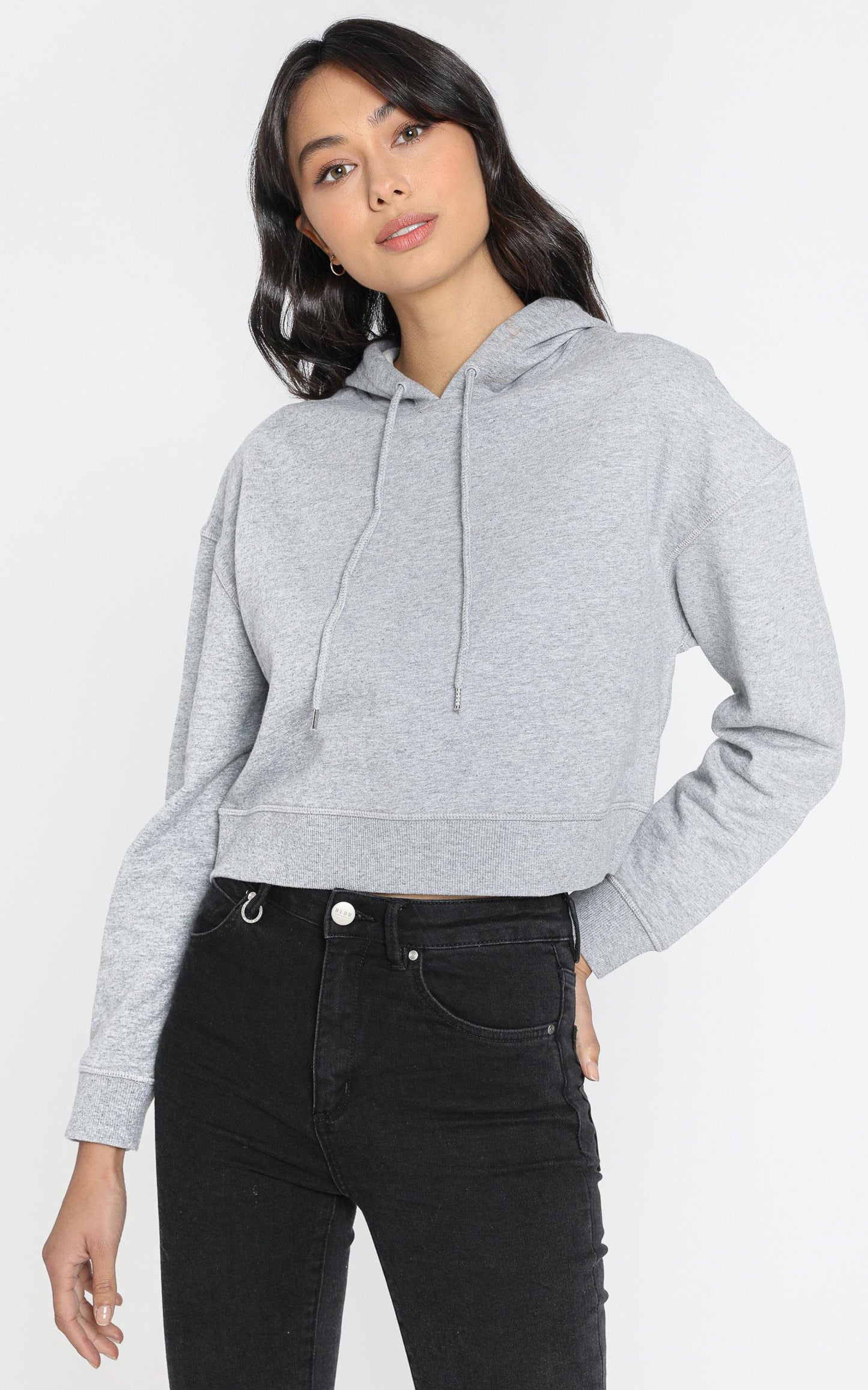 AS Colour - Crop Hood in Grey Marle