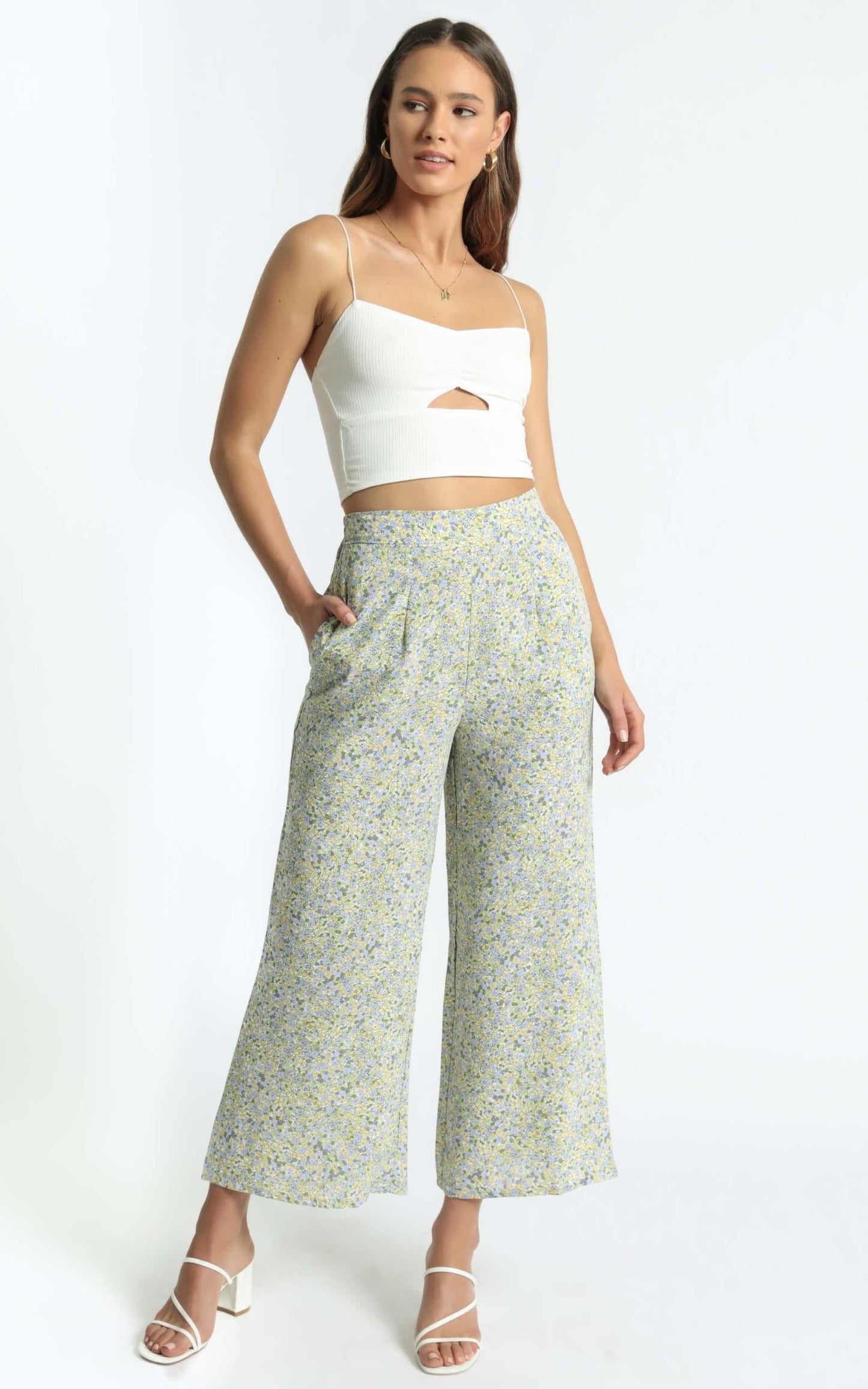 Zoi Pants in Blue Floral