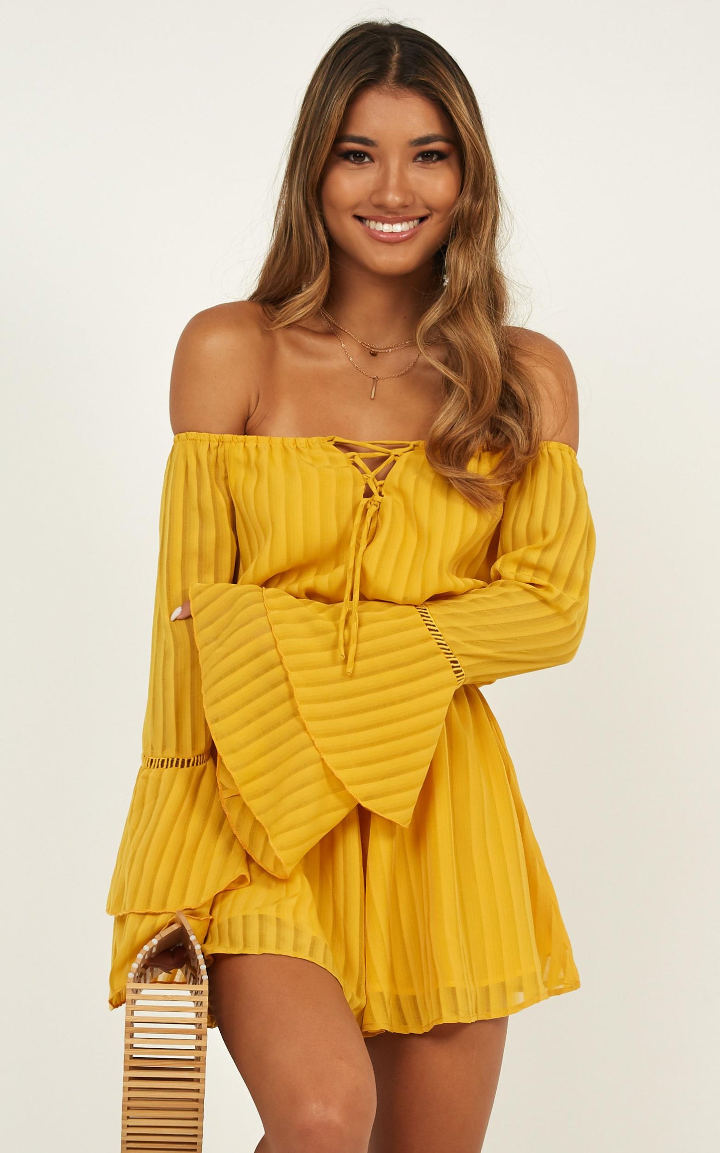 Cupids Arrow Playsuit In Mustard