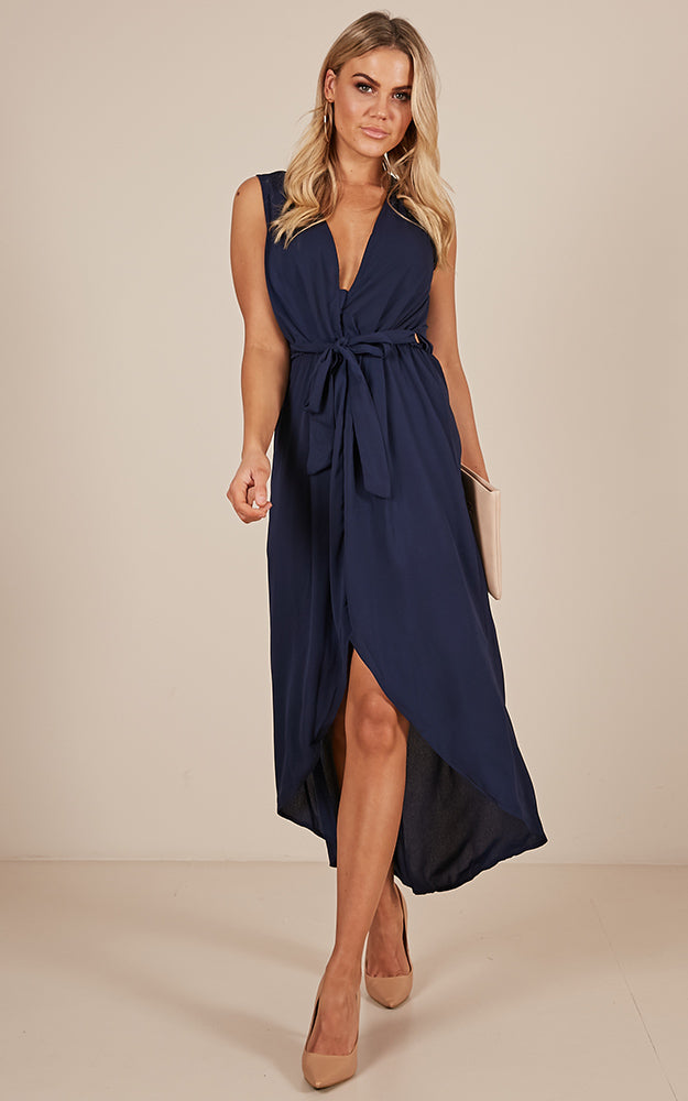Morning To Night Dress In Navy