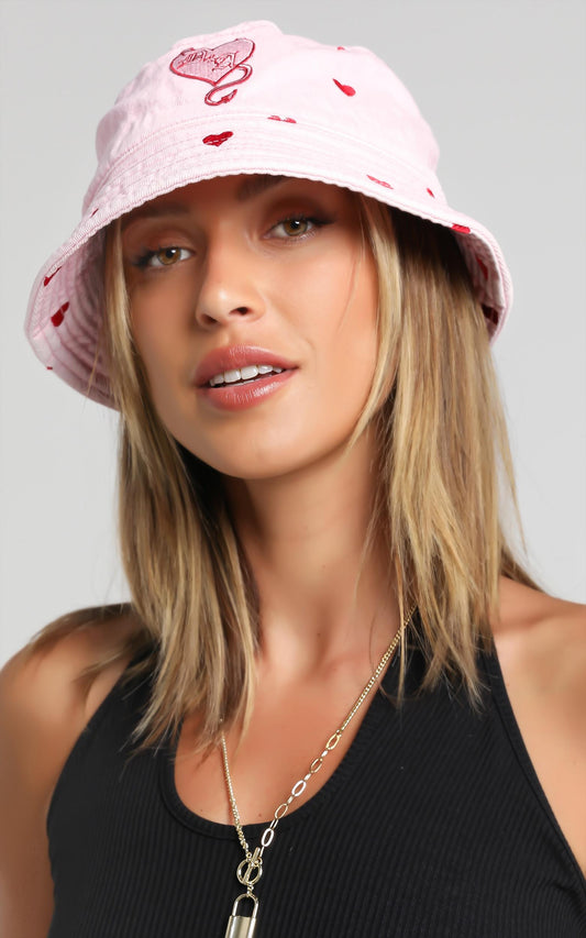 Abrand x Dyspnea - A Bucket Hat in Pink Heart