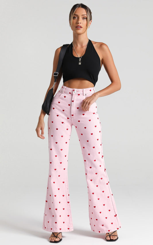 Abrand x Dyspnea - A Double Oh Flare Jean in Pink Heart