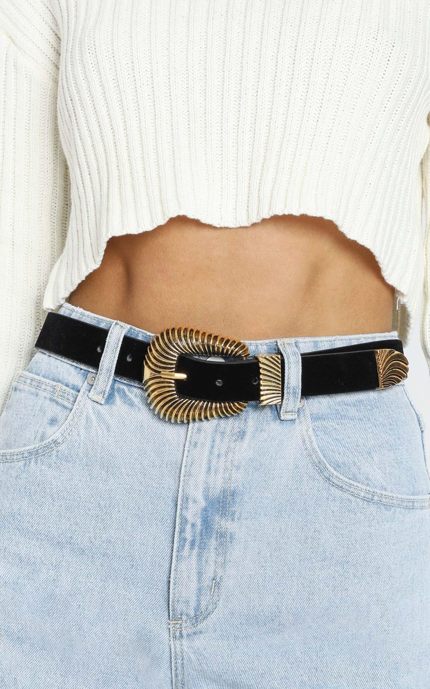 Amanda Belt in Black and Gold
