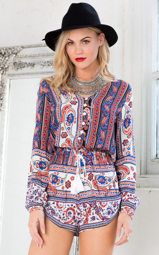Staying Alive Playsuit In Multi Print