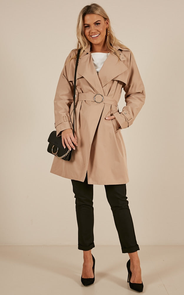 Far From Here Trench Coat In Beige