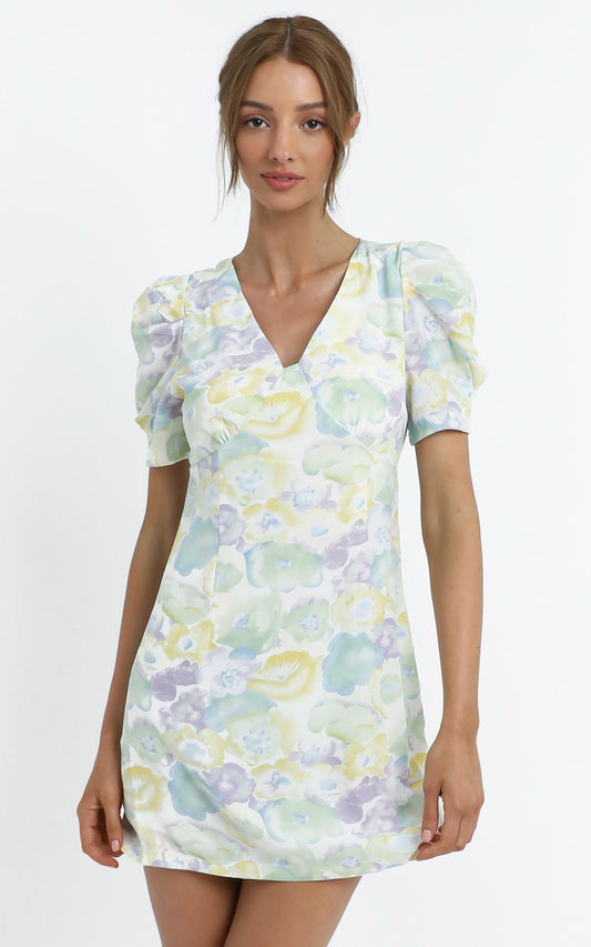 Chandler Dress in Blue Floral