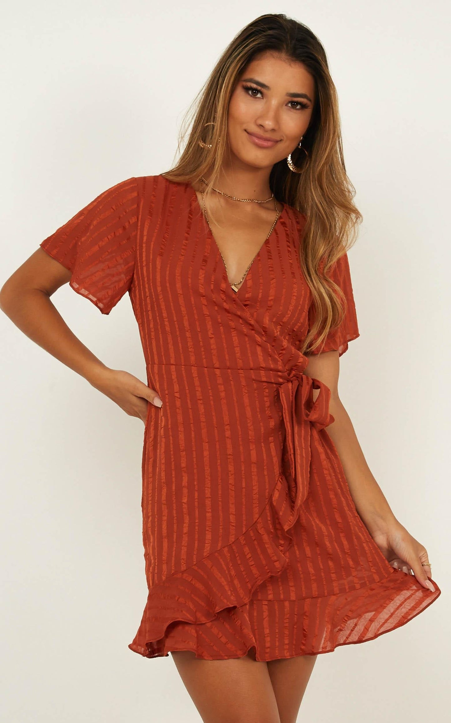 Chic Alternative Dress In Rust