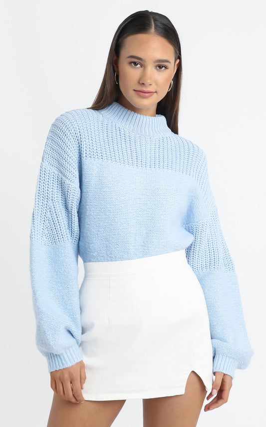 Dakota Knit Jumper in Blue