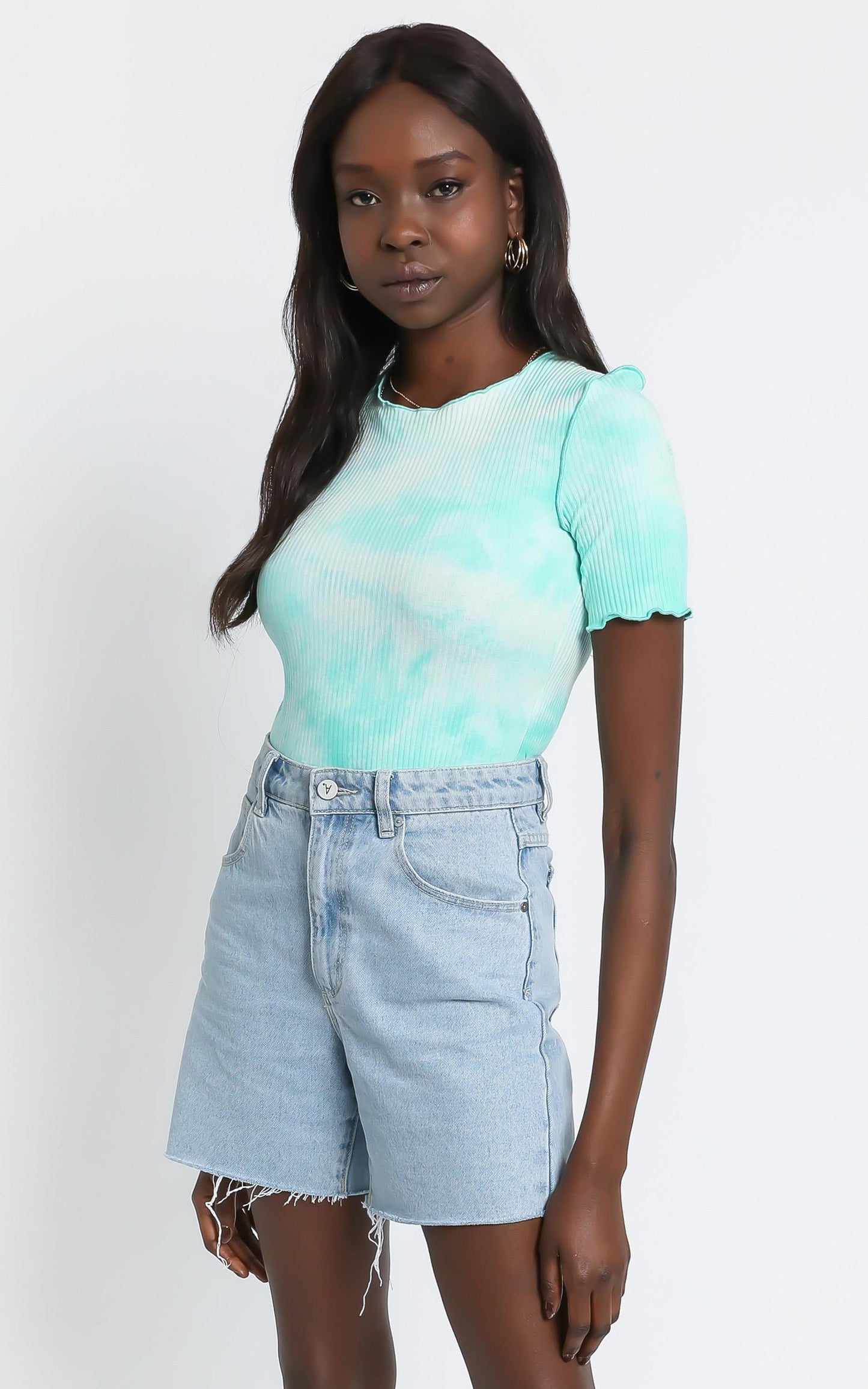 Deacon Top in Green Tie Dye
