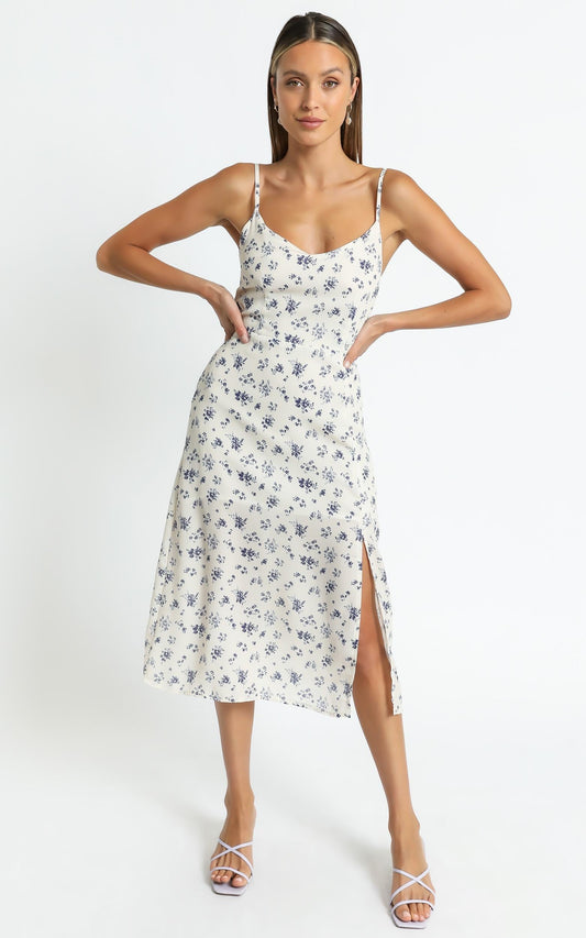 Izabella Dress in Cream Floral