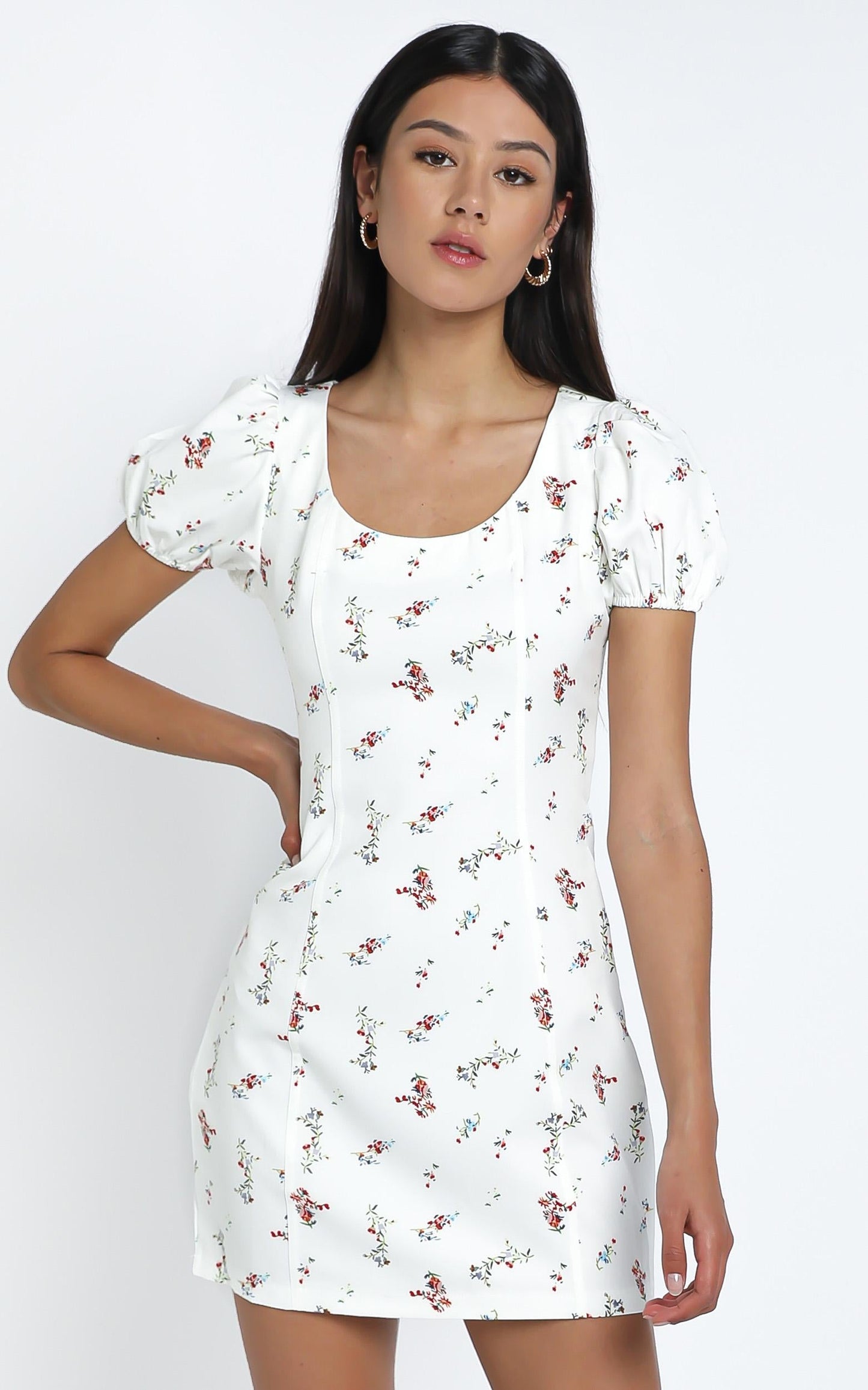 Felix Dress in White Floral