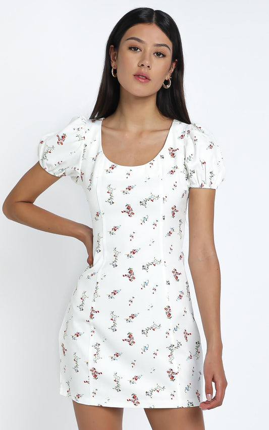 Felix Dress in White Floral