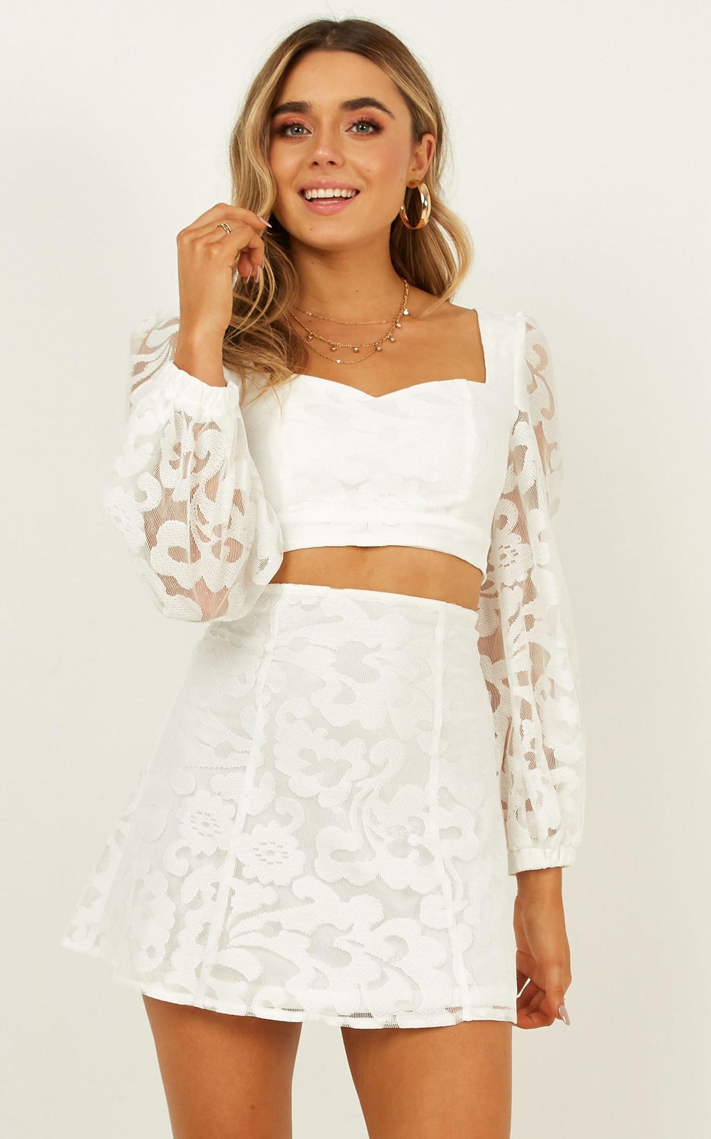 Fool You Two Piece Set In White