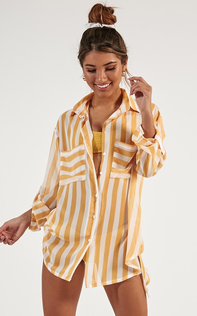 Faithful To You Shirt In Mango Stripe