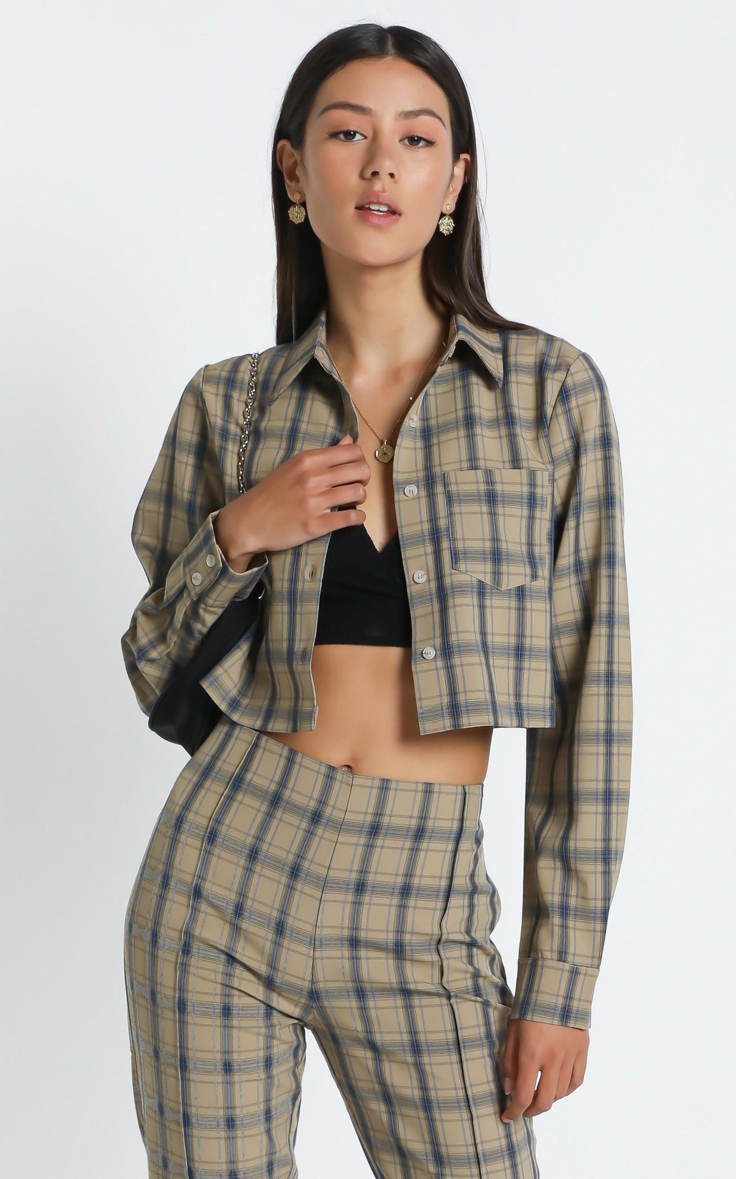Gwenyth Shirt in Mocha Check