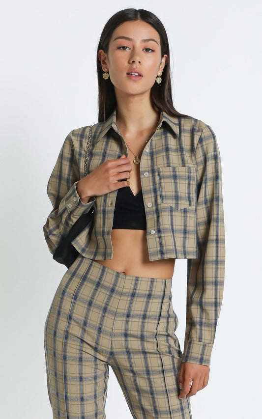 Gwenyth Shirt in Mocha Check