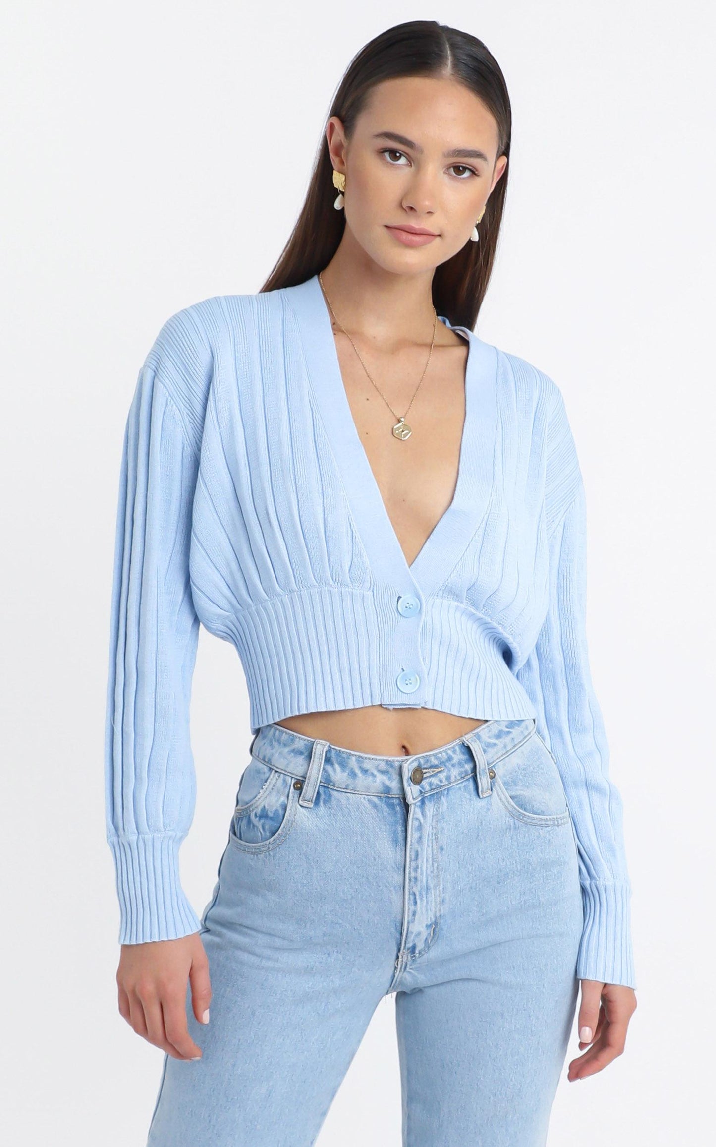 Jayce Knit Cardigan in Blue