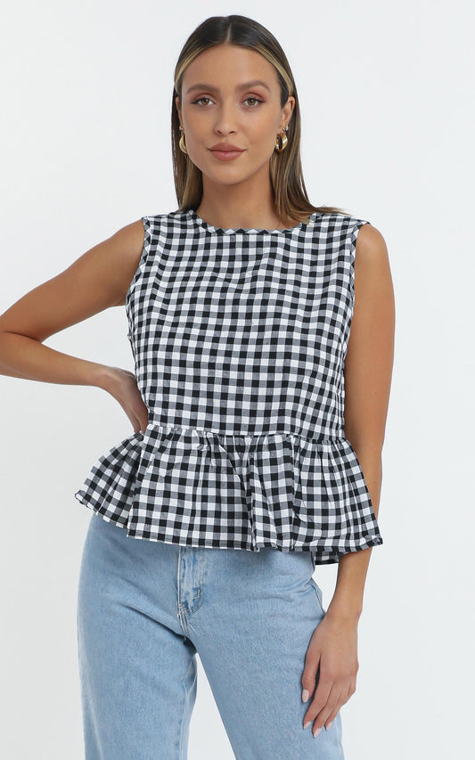 Kianna Top in Black Check