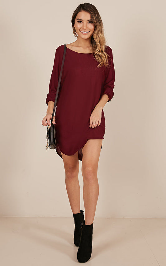 Lazy Girl Top In Wine