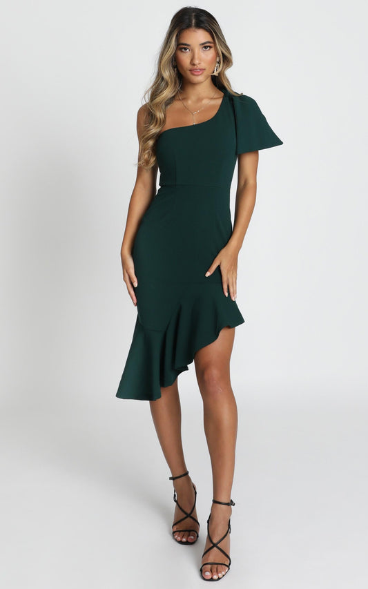 Listen To The Radio Dress in Emerald Green