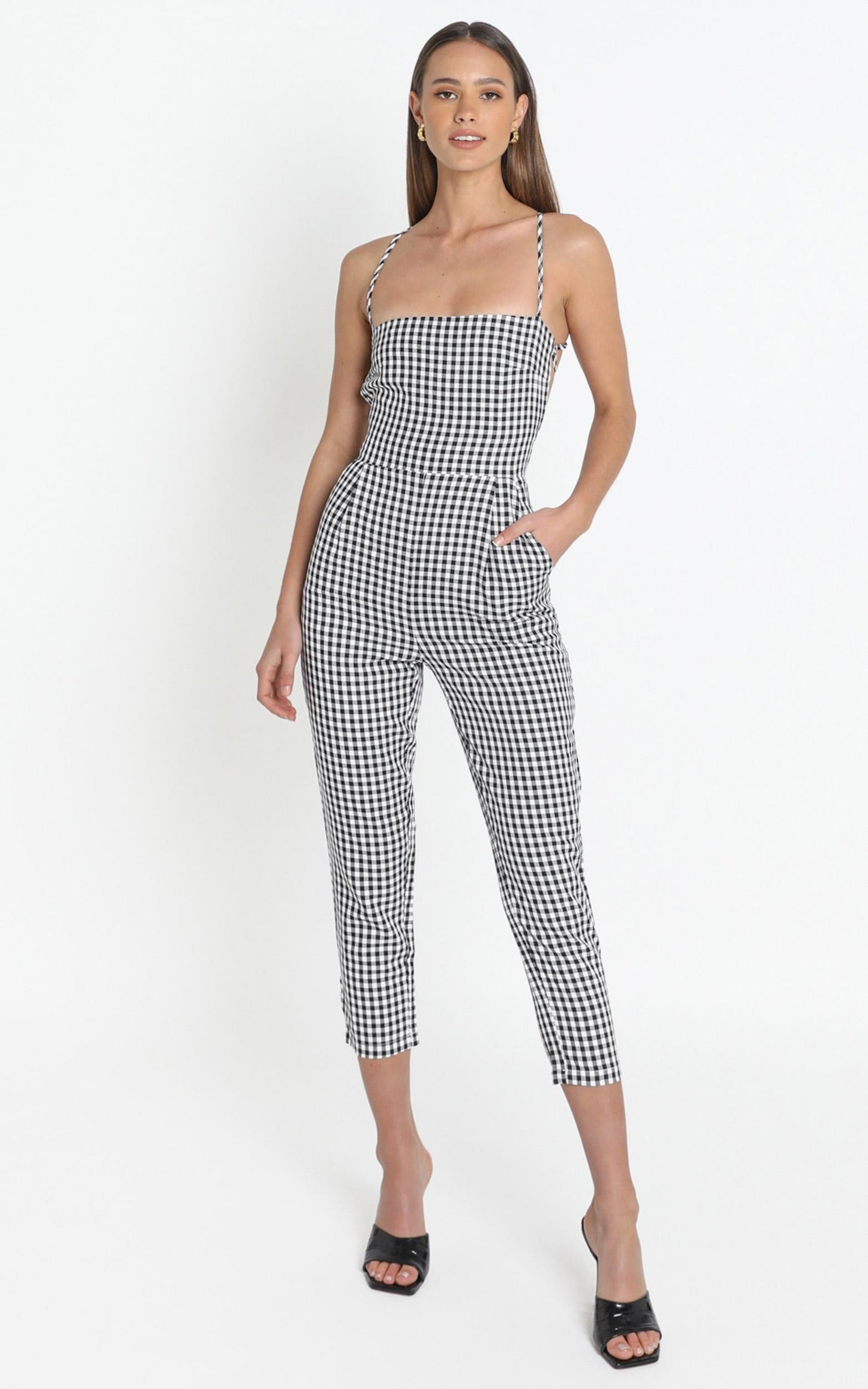 Little Liar Jumpsuit In Black Check