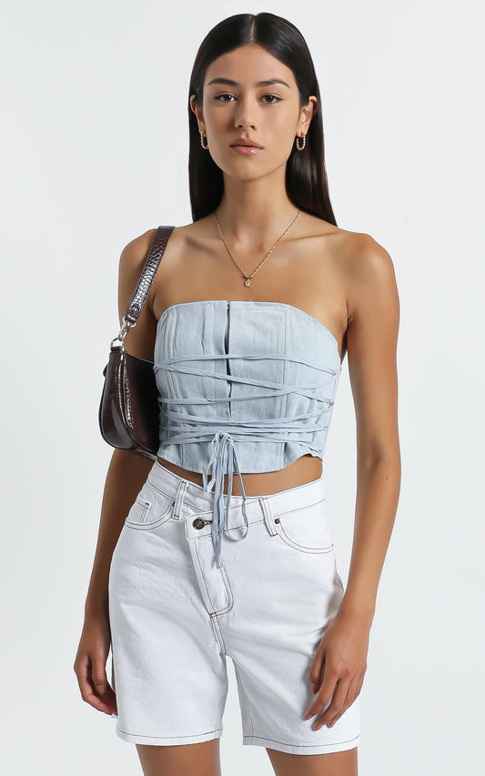Lioness - Lowrider Denim Short in White Denim