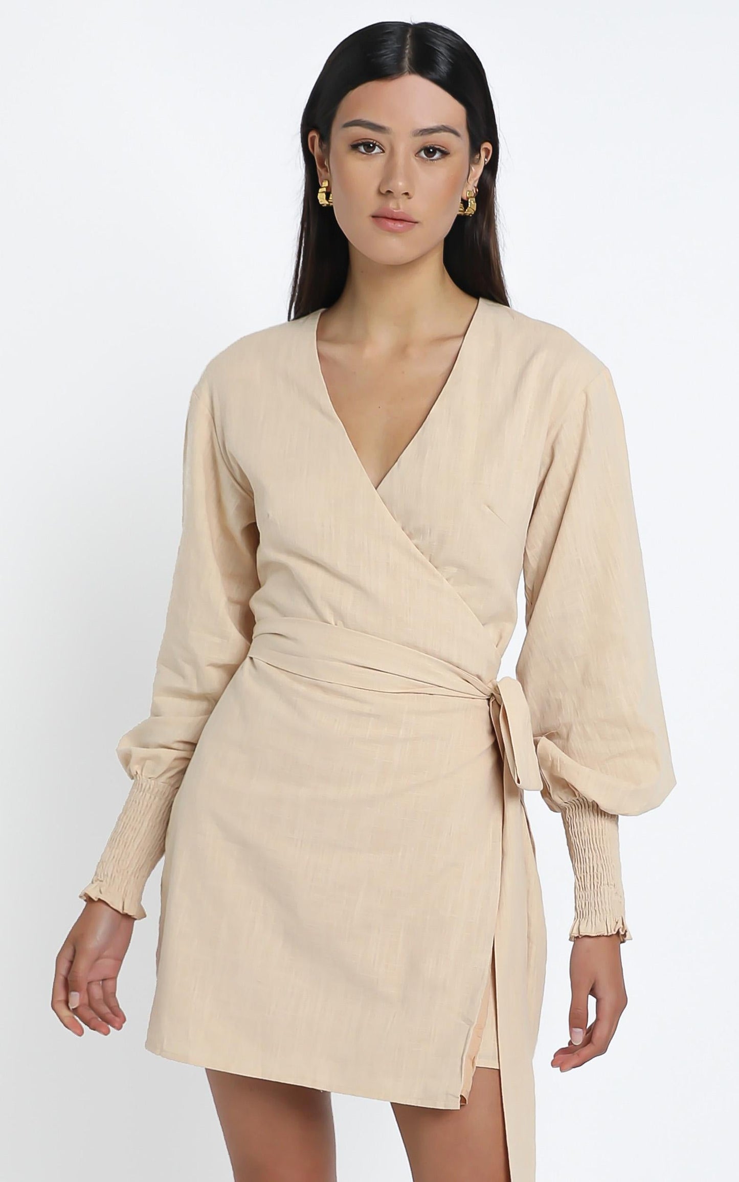 Lurice Dress in Beige Linen Look