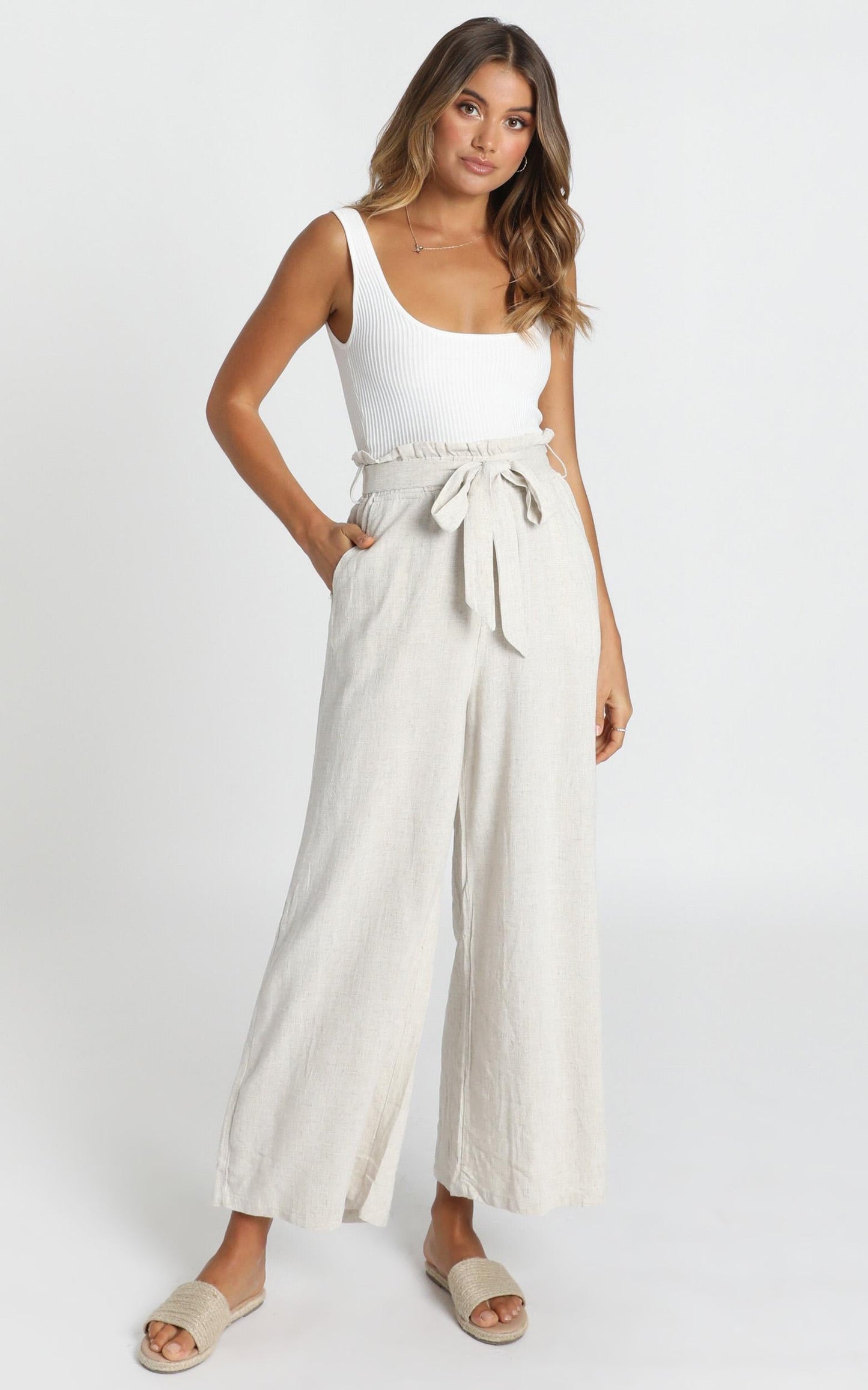 Material Girl Pants In Beige