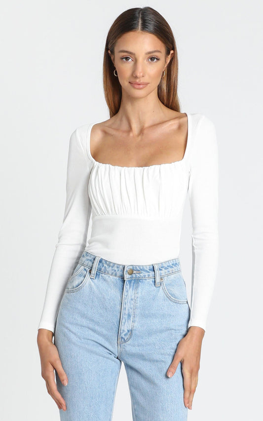 Maya Longsleeve Top in White