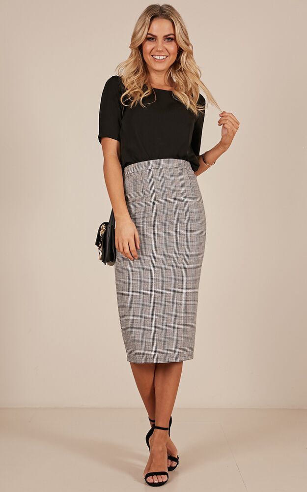 Director Skirt In Grey Check