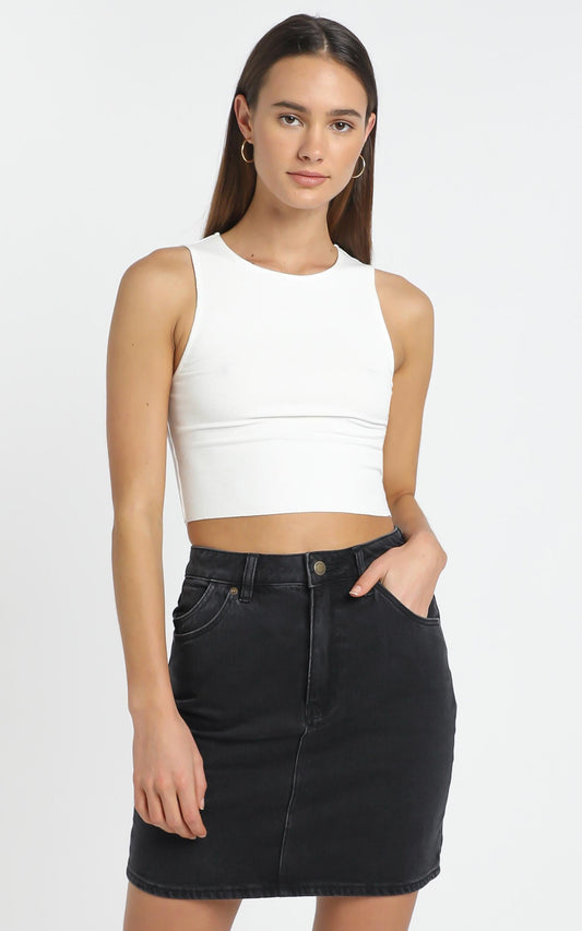 Rollas - High Mini Skirt in Comfort Shadow