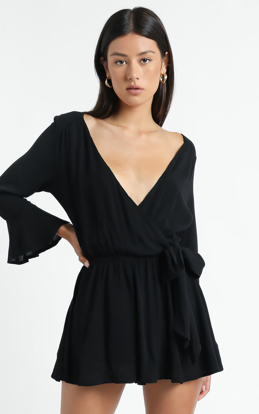 Sunday Breeze Playsuit in Black