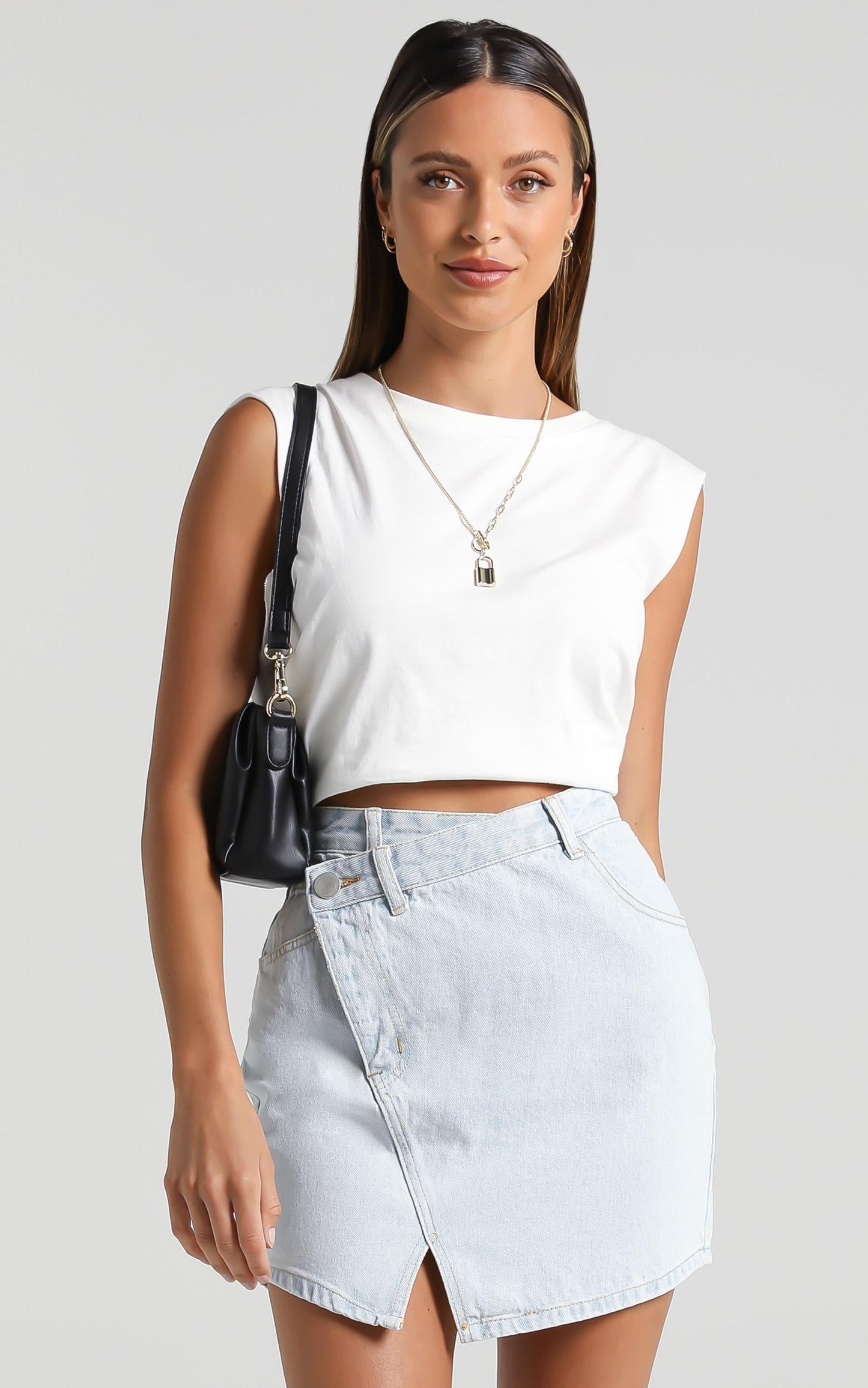 Olea Denim Skirt in Light Vintage Wash