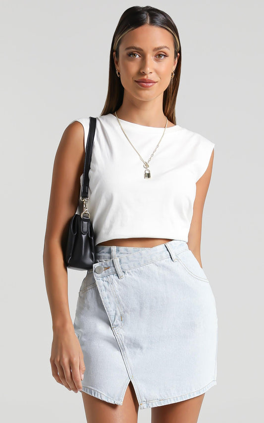 Olea Denim Skirt in Light Vintage Wash