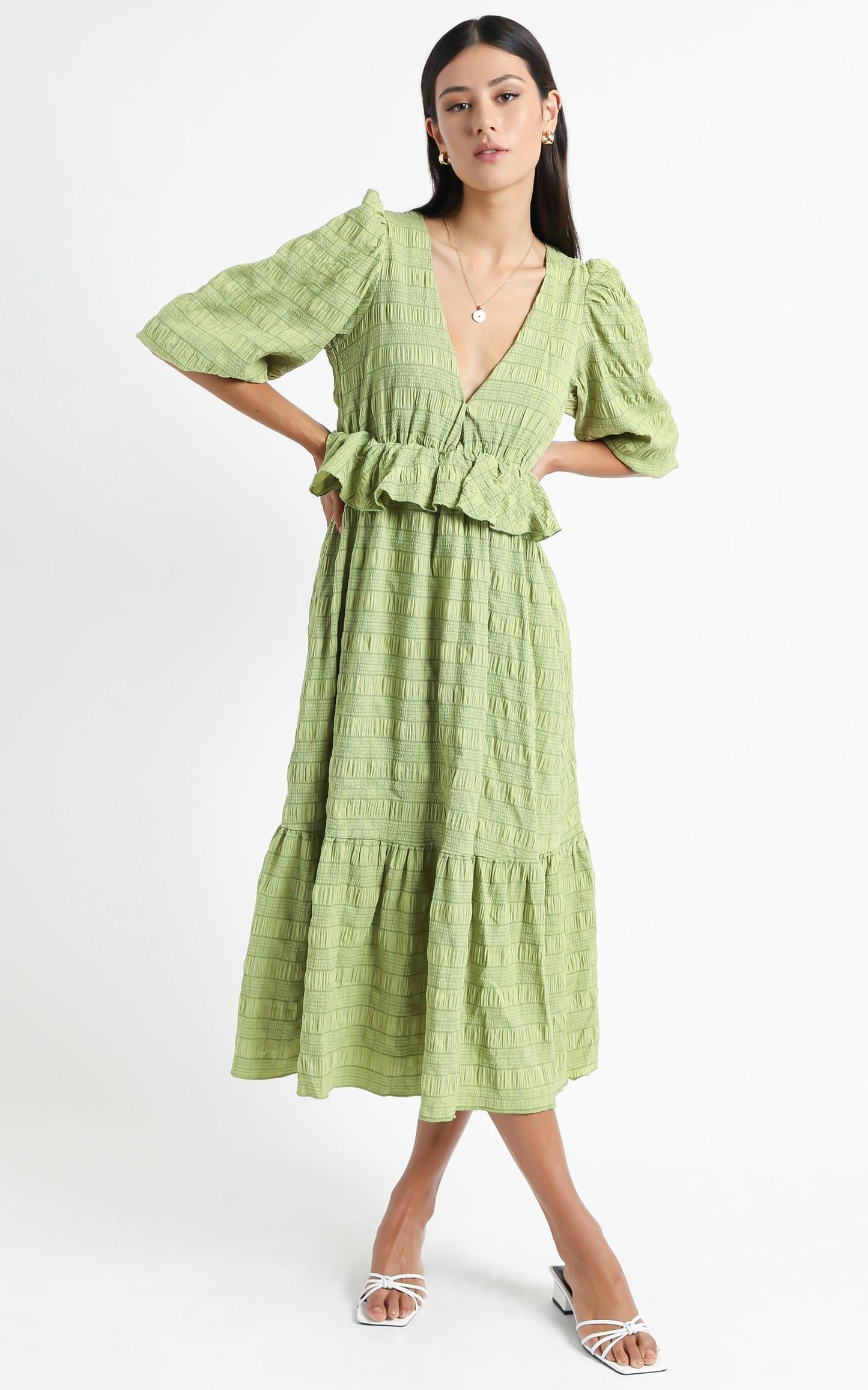 Addilyn Dress in Green Check
